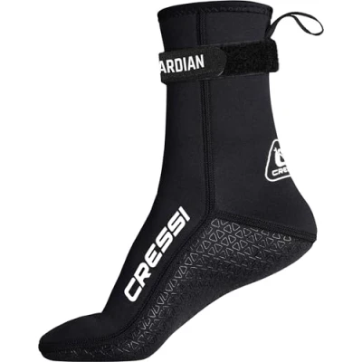 Imagen de CRESSI Guardian Mid High Neoprene Socks 2mm XS Escarpines Altura Media de Neopreno con Correa Strap, Ideales para Todos los Entusiastas Deportes Acuáticos, Negro, XS, Unisex