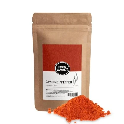 Imagen de Spicy Welt Pimienta de Cayena Molida (250g) Pura en Polvo para Salsas Picantes, Guisos y Adobos Intensa, Aromática Estimulante 100% Natural &amp; Sin Aditivos