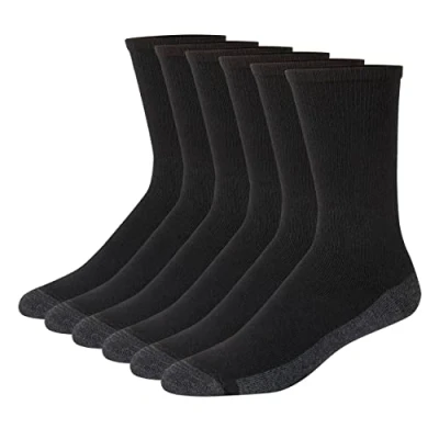 Imagen de Hanes B&amp;t Comforttop Calcetines casuales para hombre, color blanco, Negro, 6 12