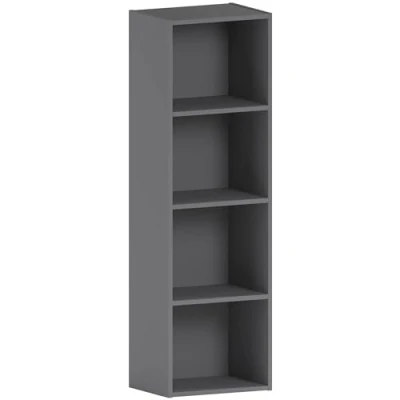 Imagen de Vida Designs estantería Oxford de 4 Niveles, Madera Gris, para Oficina, Sala Estar, Muebles