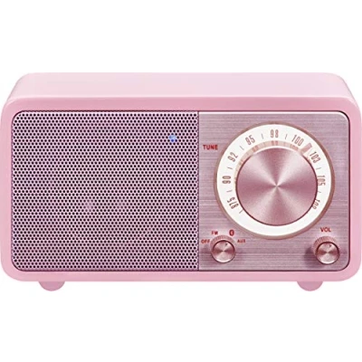 Imagen de Radio de escritorio portátil Sangean WR 7 (sintonizador FM RDS, Bluetooth, entrada auxiliar, bocina incorporada, batería recargable (recargable)), rosa /