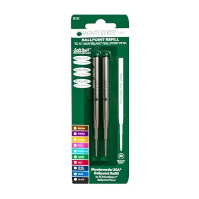 Imagen de Recambio Soft Monteverde para bolígrafo (Montblanc) Medium Black 2 Pc