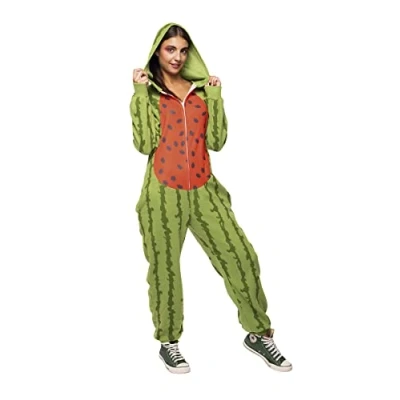Imagen de Rubies Disfraz Sandía para adulto, Unisex, talla Única, Jumpsuit con capucha, original de halloween, carnaval, fiestas, despedida soltero, Cosplay y cumpleaños.