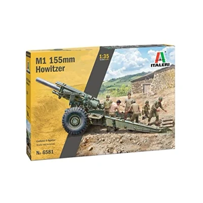 Imagen de Italeri Italia 6581 1:35 Obús M1 de 155 mm con tripulación Modelo Suelo, Hobby, Pegado, Kit plástico, detallado, Multicolor