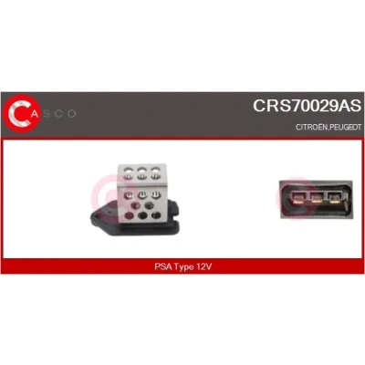 Imagen de CASCO CRS70029AS Resistencia en serie, electromotor de ventilador PEUGEOT: 206 Hatchback, 307 SW, CITROËN: Xsara Picasso