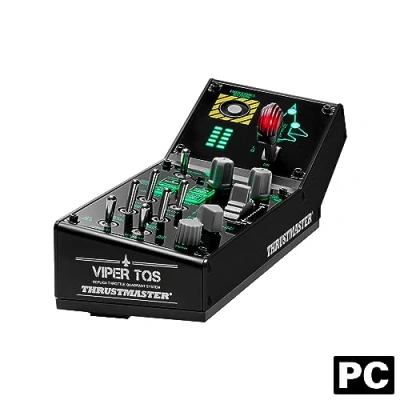 Imagen de Thrustmaster Viper Panel para PC, de Control Retroiluminado, Usar con TQS o Independiente, 43 Botones acción metálicos, Descarga Rápida, Trim, Tren Aterrizaje
