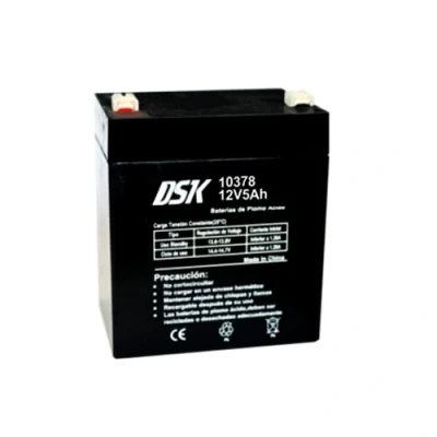 Imagen de DSK 10378 Batería Plomo AGM terminal F2 Recargable y Sellada con 12V 5Ah. ideal para Alarmas del Hogar e Industria, Juguetes Eléctricos niños, Aparatos de Movilidad, Patinetes, Cercados