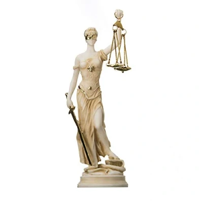 Imagen de Estatua De La Diosa Griega Themis, Regalo del Abogado Escultura Justicia Dama Ciega Color Dorado