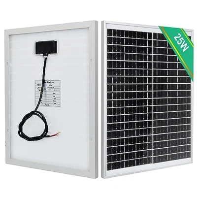 Imagen de ECO WORTHY Panel solar de 25 W, 12 V, IP65, resistente al agua, carga batería para coche, furgoneta, barco, camping, viajes