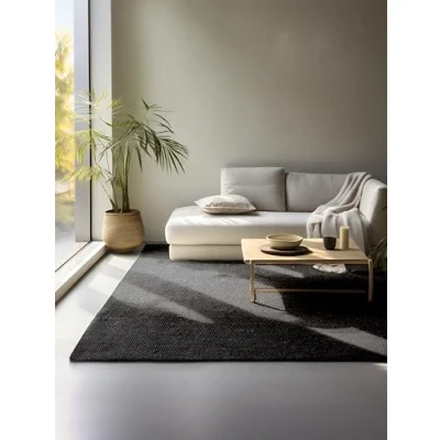 Imagen de Hanse Home Alfombra de Yute Natural para salón, 100% Yute, Tejida a Mano y respetuosa con el Medio Ambiente, Estilo Bohemio, Fibra Natural, Dormitorio, Comedor, Color Negro, 80 x 150