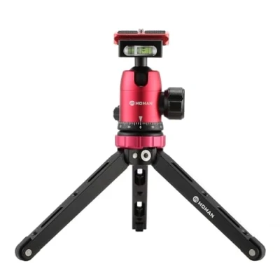 Imagen de Moman BHTR01 Mini trípode de Mesa con Cabezal esférico, 360 ​​, Montaje Tornillo 1/4 y 3/8, Carga Máxima 10kg para cámara Canon Sony Nikon Panasonic DSLR, Smarphone