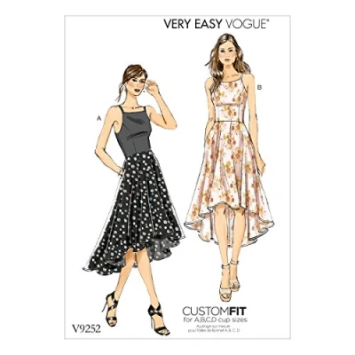 Imagen de Vogue Patterns Pattern 9252 A5, Vestido de Mujer, Tallas 6 14, Papel, Multicolor, 15.00 x 0.5 22.00 cm