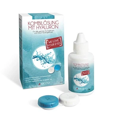 Imagen de aricona Líquido para lentes de contacto 60ml solución con hialuron special multipurpose contacto, set estuche