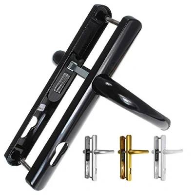 Imagen de Yale Manija de Puerta Superior, Seguridad estándar, para Puertas PVC, Funciona con Cilindros y cerraduras mortaja, Paquete Visi, Acabado Negro, 92 mm/215 mm