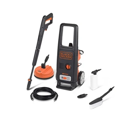 Imagen de Black+Decker Hidrolimpiadora de Alta Presión BXPW1600PE con Patio Cleaner y Cepillo Fijo, Deluxe(1600 W, 125 Bar, 420 l/h)