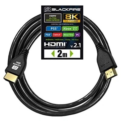 Imagen de Cable HDMI Ardistel Blackfire 8K Ultra High Speed, 2.1, 2 m, Negro