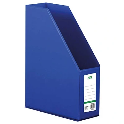 Imagen de D.RECT Organizador de plástico, revistero PVC, A4, 90mm separadores archivos color azul