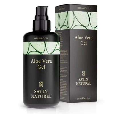 Imagen de Aloe Vera Gel Puro 200ml, After Sun con y Acido Hialuronico Protector Solar Cabello Crema Hidratante Facial Mujer Corporal Satin Naturel