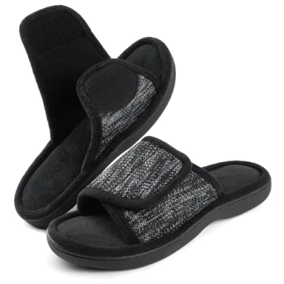 Imagen de RockDove Zapatilla de Deslizamiento Ajustable con Espuma Memoria para Hombre,42/43 EU, Negro
