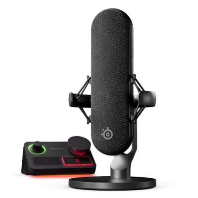 Imagen de SteelSeries Alias Pro Kit — Micro XLR + Mezclador Stream cápsula 3 Veces Mayor para Gaming, Streaming y pódcast Interfaz USB/XLR Controles personalización RGB PC Individual o Dual