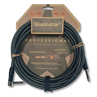 Imagen de Blackstar Cable de instrumento Pro Series 3 m (10 pies) conector recto ¼ &quot;a ¼&quot; en ángulo para bajo/guitarra eléctrica/electroacústica/teclado/amplificador