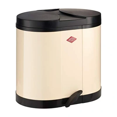Imagen de Wesco 170 611 23 Cubo de basura con pedal para reciclar (2 x 15 L), color almendra