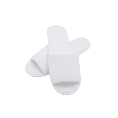 Imagen de VIRSUS 10 pares de zapatillas abiertas desechables poliéster Color blanco, confeccionadas por pares, suela antideslizante, talla única, zapatos mujer hombre para casa, hotel, spa, blanco.,