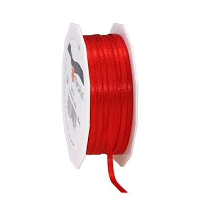 Imagen de Prasent C.E. Pattberg Rollo de Cinta Doble Cara Satinado, 3 mm x 50 m, Color Rojo