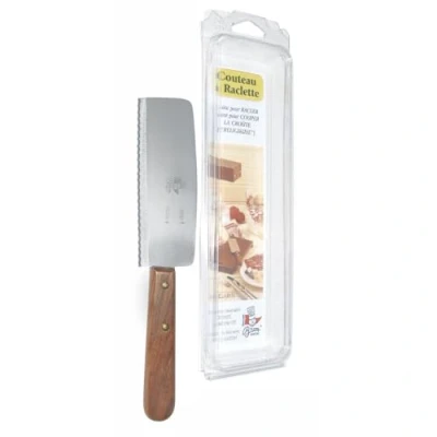 Imagen de Louis Tellier Cuchillo raclette Acero Inoxidable especial metal y madera 24,5 x 1,5 4,5 cm lado corte Made in France