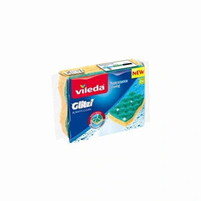 Imagen de Vileda Glitzi Always Clean 2 esponjas abrasivas, amarillo/verde