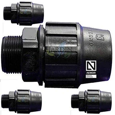 Imagen de Suinga 4 x ENLACE MACHO POLIETILENO 32MM 1&quot;. Producto con certificado AENOR utilizado en tuberías PE 32 mm para uso fontanería, riego y obras.