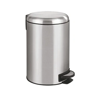 Imagen de Wenko Cubo de Basura con Pedal Leman Easy Close Acero Inoxidable 12L Mecanismo Cierre Suave y antihuellas Satinado