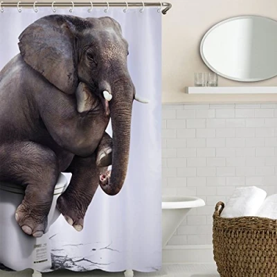 Imagen de Maxmer Cortina de Bañera Baño Ducha Impermeable y Resistente al Moho Delgada Telas Opacas Cortina, Con 12 Anillos Anticorrosivo, 180*180 cm