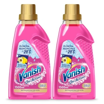 Imagen de Vanish Oxi Action Gold Quitamanchas multibeneficio para la ropa, elimina olores y potenciador del lavado, en gel, sin lejía 2x 1500 ml