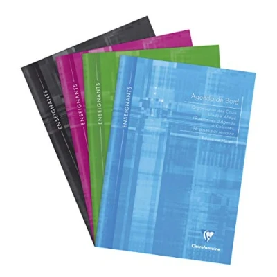 Imagen de Clairefontaine 3069C Un agenda de bord piqué 6 colonnes 72 pages (36 cases/semaine) 21x29,7 cm 90g, couverture carte pelliculée couleur aléatoire