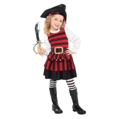 Imagen de amscan Pirate Disfraz para niña, Multicolor, 3 4 años (997042)
