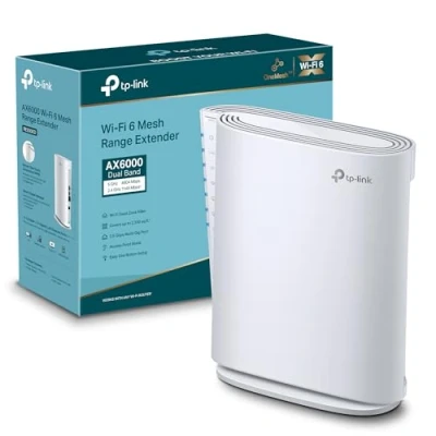 Imagen de TP Link RE900XD Repetidor WiFi 6 Mesh AX6000,Doble Banda, Banda de Canal 160 MHz,1 Puerto 2,5 Gbps,2 Puertos Gigabit,Compatible con EasyMesh,Roaming Inteligente
