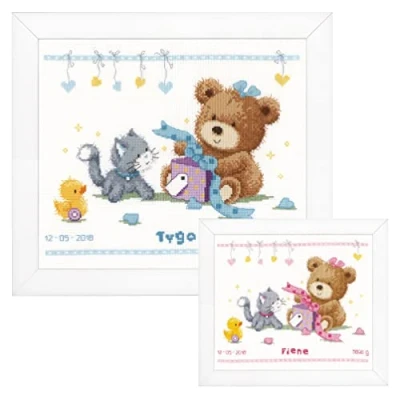 Imagen de VERVACO Kit de Punto Cruz para Nacimiento Pack patrón con, Cotton, Colores Variados, ca. 29 x 23 cm / 11,6&quot; 9,2&quot;