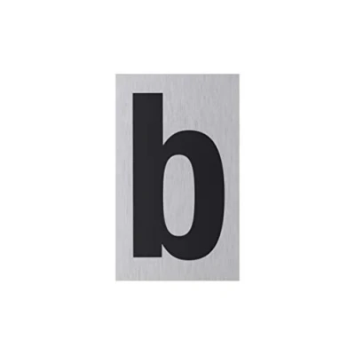 Imagen de Metafranc placa adhesiva &quot;b&quot;, 100 x 60 mm, de aluminio, con aspecto moderno acero inoxidable, parte trasera autoadhesiva, señalización, información, marca comercial/507410