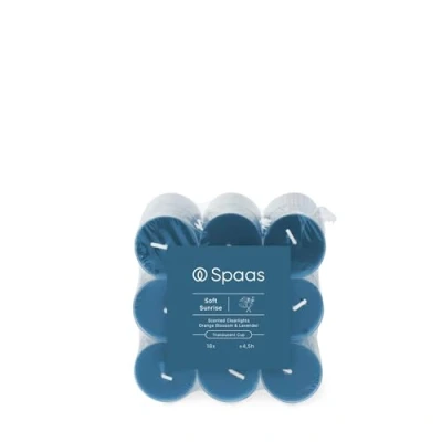 Imagen de Spaas Velas de té perfumadas, Recipiente Transparente, 4,5 h, Paquete 18 Unidades, Aroma Soft Sunrise