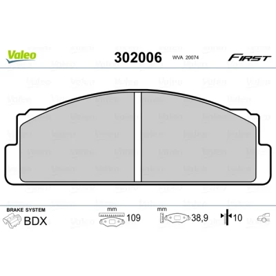 Imagen de VALEO 302006 Juego de pastillas freno FIRST Eje trasero excl. contacto avisador desgaste sin chapa antichirridos FIAT: 124 Coupé, X 1/9