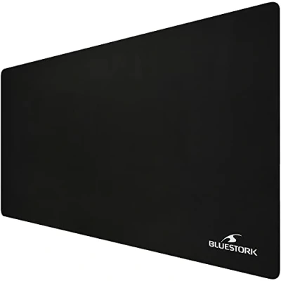 Imagen de Bluestork Alfombrilla de ratón para Gamer (tamaño Grande, Superficie optimizada Alta precisión, Base Antideslizante Goma, ratón, 900 x 450 3 mm, Color Negro