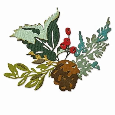 Imagen de Sizzix Juego de Troqueles Thinlits 6PK Holiday Brushstroke #2 by Tim Holtz, 665578, Acero al Carbono, Mutlicolor, One Size