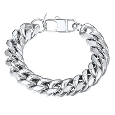 Imagen de PROSTEEL 14mm Pulsera Hombre de Cadena Cubana Acero Inoxidable 19cm