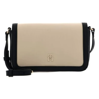 Imagen de Tommy Hilfiger Essential FLAP Crossover Bandolera, Mujer, Talla: One Size, White clay/black