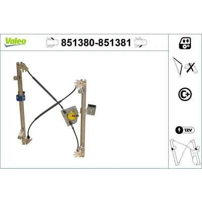 Imagen de Valeo Elevalunas Delante, izquierda eléctrico sin electromotor con función de confort 851380