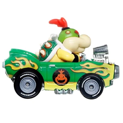Imagen de Hot Wheels Modelo DieCast KART de BOWSER JR. versión FLAME FLYER por SUPER MARIO Escala 1:64 5cm
