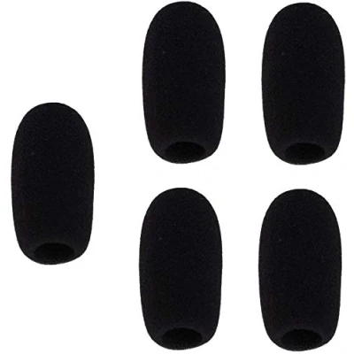 Imagen de Cubiertas de espuma para micrófono, cuello cisne, condensador, parabrisas, 5 unidades, color negro (62x14mm)
