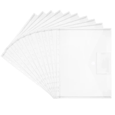 Imagen de 20 carpetas para documentos A4, transparente, resistente al agua, con cierre de velcro y papel etiquetas archivadores, clasificación