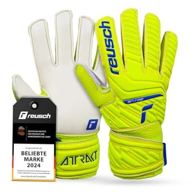 Imagen de Reusch Attrakt Solid Junior Guantes de Portero para niños con construcción Costuras Exteriores Todas Las Superficies los Campos Juego